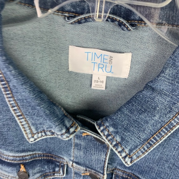 Time Try Denim Jean Jacket Blue LARGE Classic Capsule Minimal AMERICANA - Picture 3 of 6